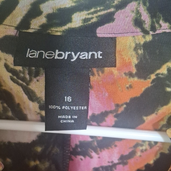 Lane Bryant Pink and Orange Patterned Dress Size 16 - Picture 2 of 9